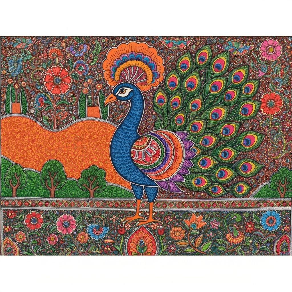 Madhubani Peacock
